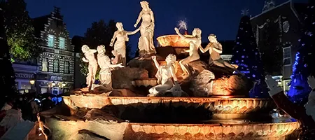ハウステンボス マウリッツの泉 噴水照明